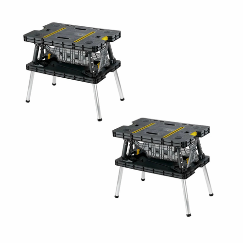 Folding Workbench with Clamps, Portable Heavy Duty Work Table