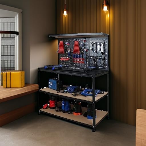 47" Heavy Duty Workbench with Pegboard Storage