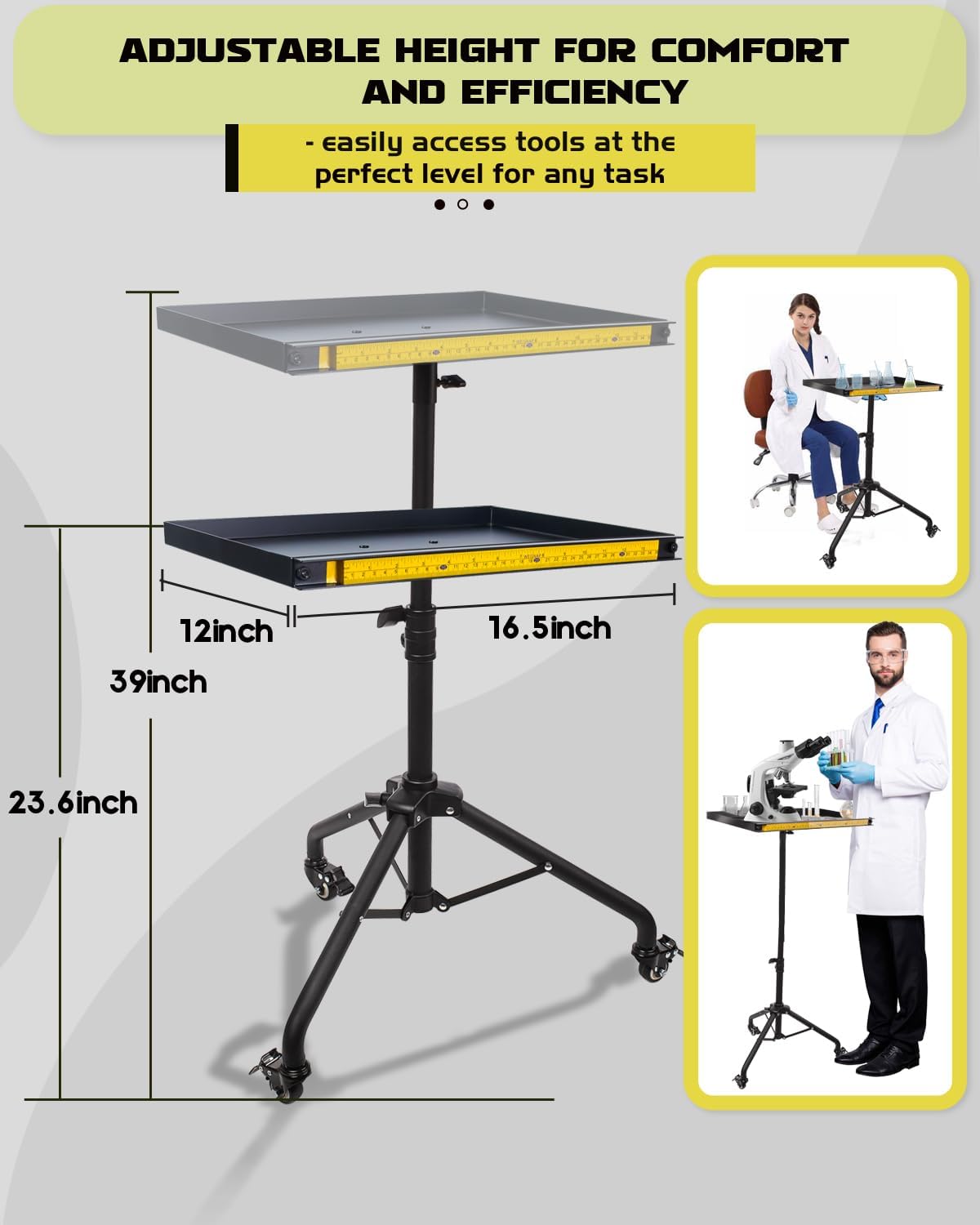 Rolling Tool Cart with Phone Stand, Magnetic Work Table