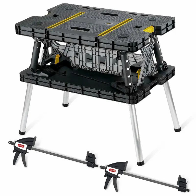 Folding Workbench with Clamps, Portable Heavy Duty Work Table
