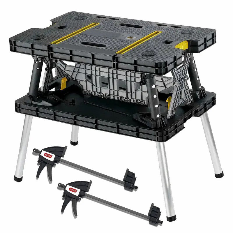 Folding Workbench with Clamps, Portable Heavy Duty Work Table